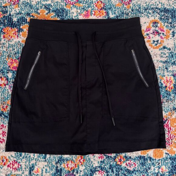 Athleta Women's Black TREKKIE NORTH Performance Skort Drawstring Size 2 - Picture 1 of 6